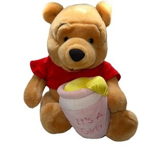 Disney Plush Winnie the Pooh Its A Girl Honey‎ Pot 10" Stuffed Toy Gender Reveal